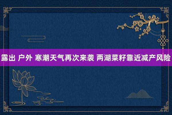 露出 户外 寒潮天气再次来袭 两湖菜籽靠近减产风险
