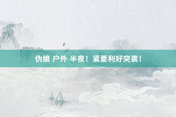 伪娘 户外 半夜！紧要利好突袭！