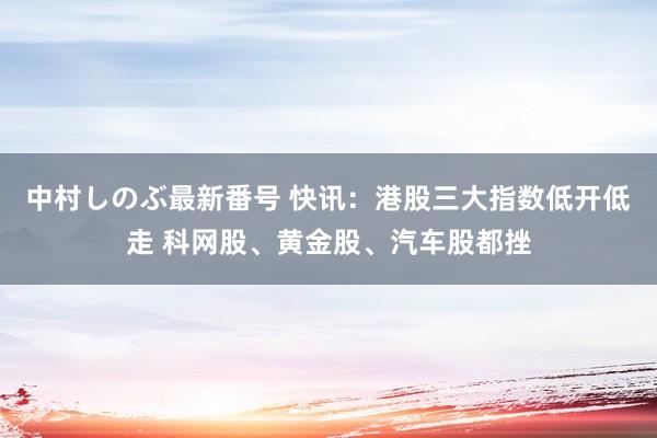 中村しのぶ最新番号 快讯：港股三大指数低开低走 科网股、黄金股、汽车股都挫