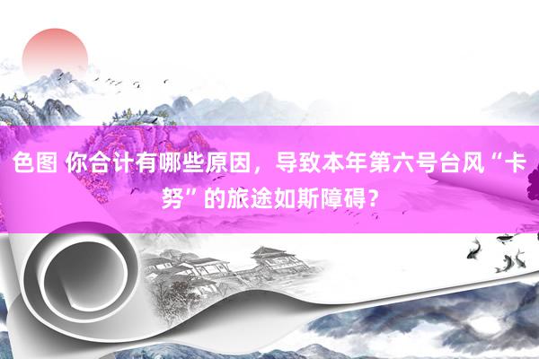 色图 你合计有哪些原因，导致本年第六号台风“卡努”的旅途如斯障碍？