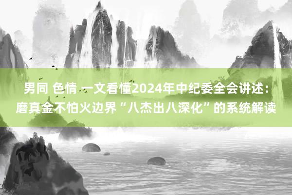 男同 色情 一文看懂2024年中纪委全会讲述：磨真金不怕火边界“八杰出八深化”的系统解读