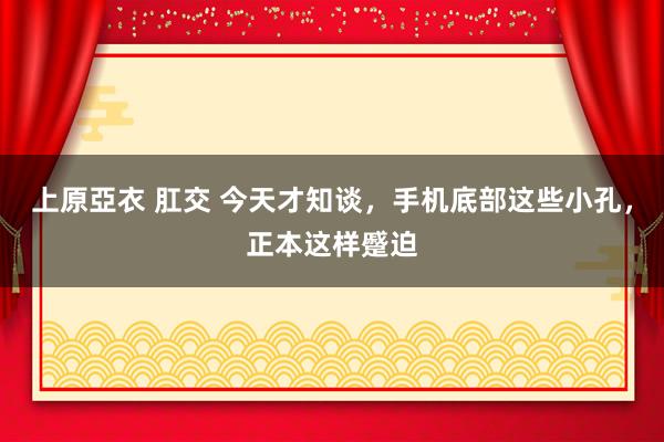 上原亞衣 肛交 今天才知谈，手机底部这些小孔，正本这样蹙迫